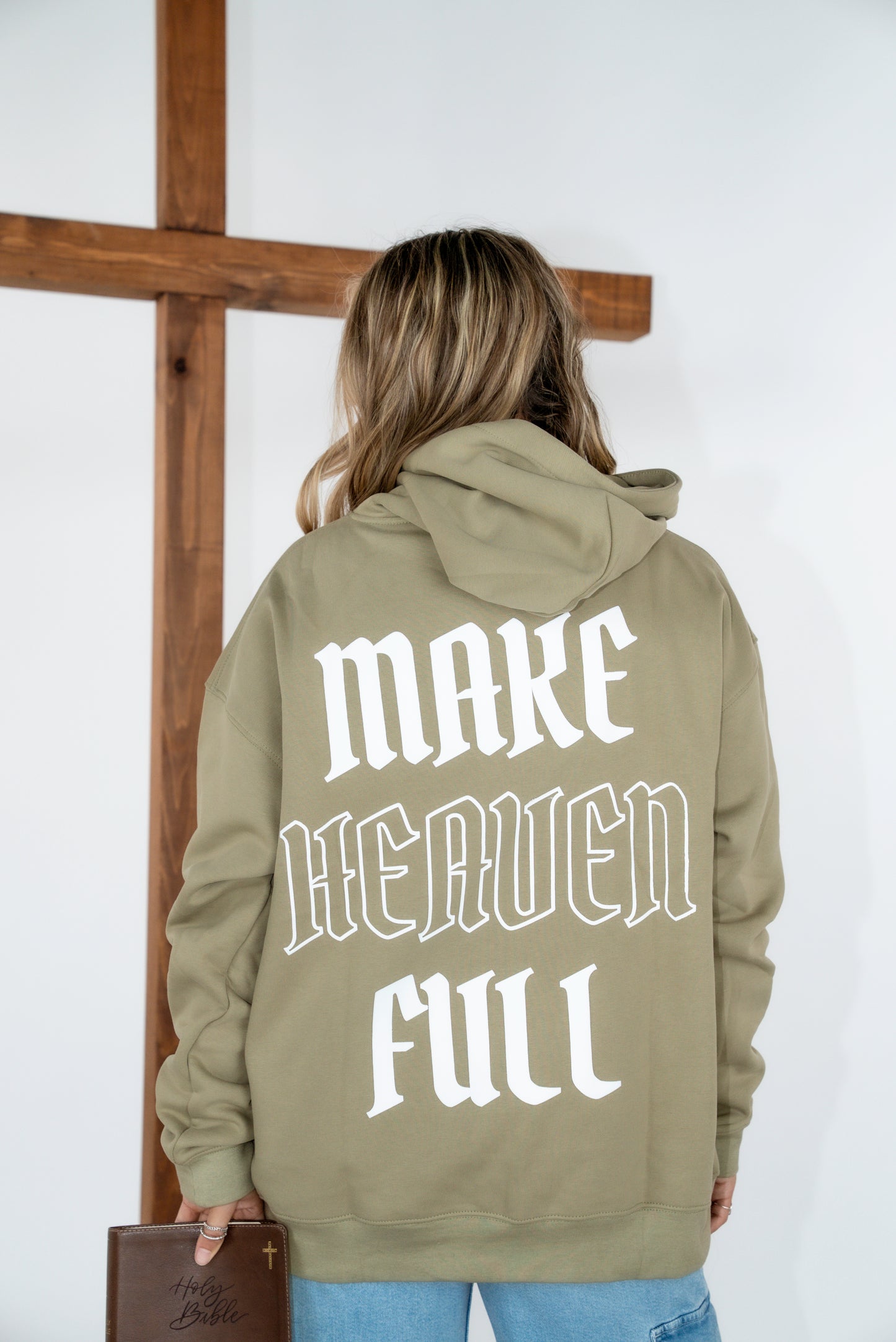 'MAKE HEAVEN FULL' HOODIE - DEEP TAN